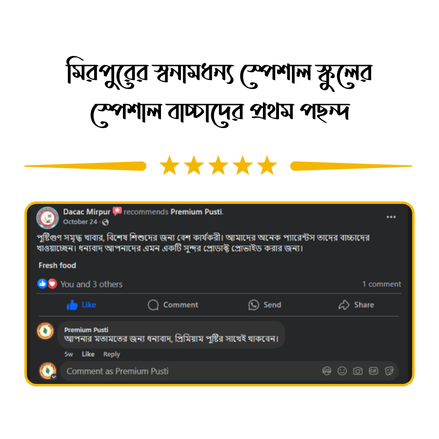 গ্রাহকের রিভিউ 1 - প্রিমিয়াম পুষ্টি ডেট জ্যাম
